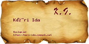 Kéri Ida névjegykártya