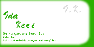 ida keri business card